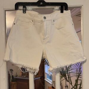 Lucky Brand White Frayed Hem Jean Shorts